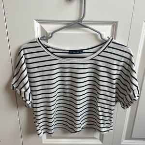 Cropped Striped Tee